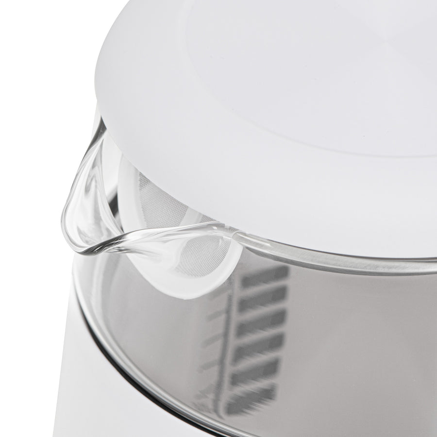 Elektrisk vattenkokare i glas med temperaturreglering 1,7 l, LED, 40–100 °C, Adler AD 1305 WS vit