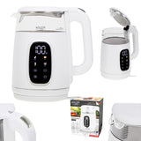 Elektrisk vattenkokare i glas med temperaturreglering 1,7 l, LED, 40–100 °C, Adler AD 1305 WS vit