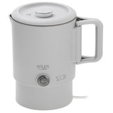 Adler vattenkokare, resevattenkokare, dubbla väggar, kapacitet 0,8 l, maxeffekt 650 W, grå, AD 1388