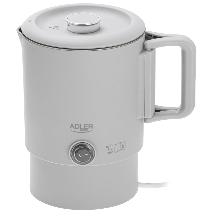 Adler vattenkokare, resevattenkokare, dubbla väggar, kapacitet 0,8 l, maxeffekt 650 W, grå, AD 1388