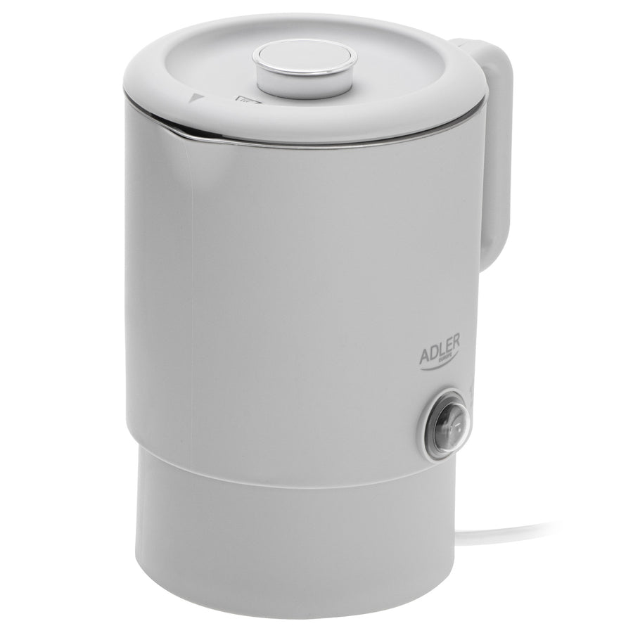 Adler vattenkokare, resevattenkokare, dubbla väggar, kapacitet 0,8 l, maxeffekt 650 W, grå, AD 1388