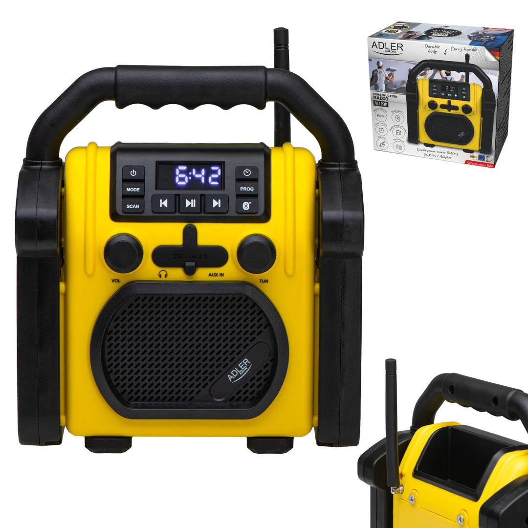 Adler byggradio, Bluetooth 5.1, IPX 54, effekt 10 W, AD 1911
