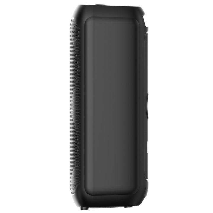 Stor Bluetooth-högtalare, 120 W RMS/1400 W PMPO, två 8-tums högtalare, equalizer, karaokefunktion, MP3/microSD-kort, USB, AUX, BT 5.3+EDR, display, LED, inbyggt batteri, fjärrkontroll, MT3185
