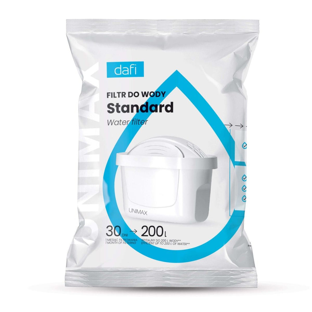 Set med 5 filter till Dafi-filterkanna, Unimax-filterpatron, kapacitet upp till 200 liter vatten, minskar vattenhårdheten, D.WF.DAFI.UM.4+1.P