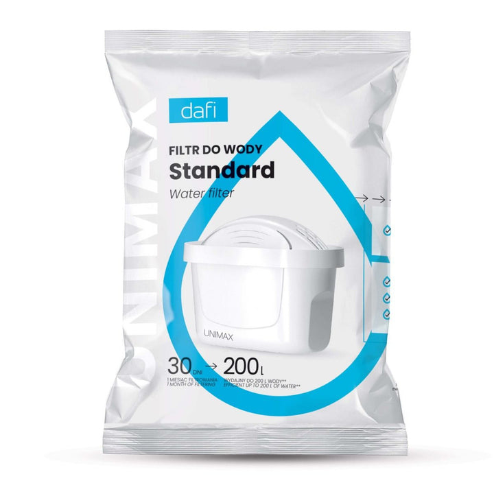 Set med 5 filter till Dafi-filterkanna, Unimax-filterpatron, kapacitet upp till 200 liter vatten, minskar vattenhårdheten, D.WF.DAFI.UM.4+1.P