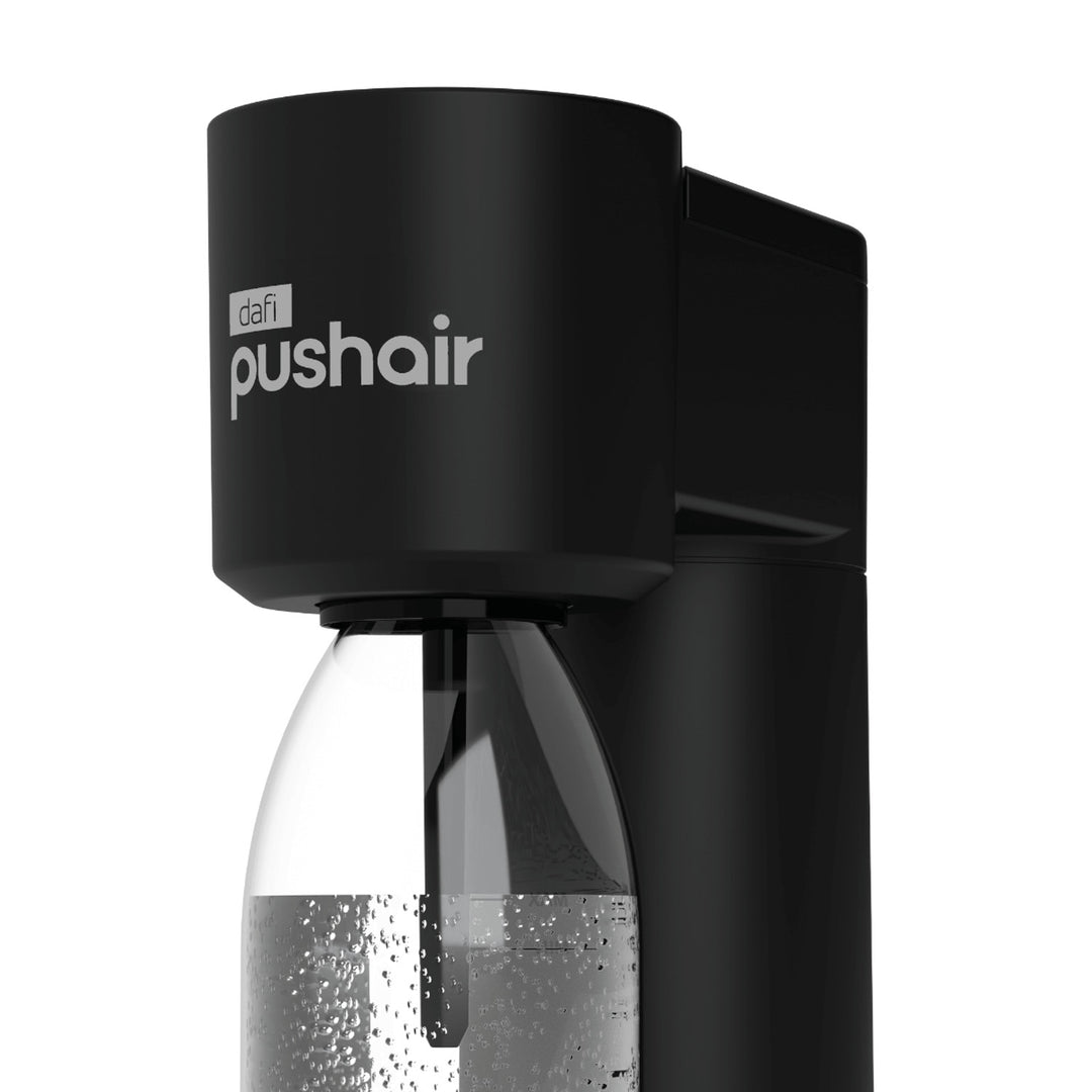 Dafi Push Air-kolsyresättare, svart, inklusive 2 st 0,7-litersflaskor och en CO2-patron