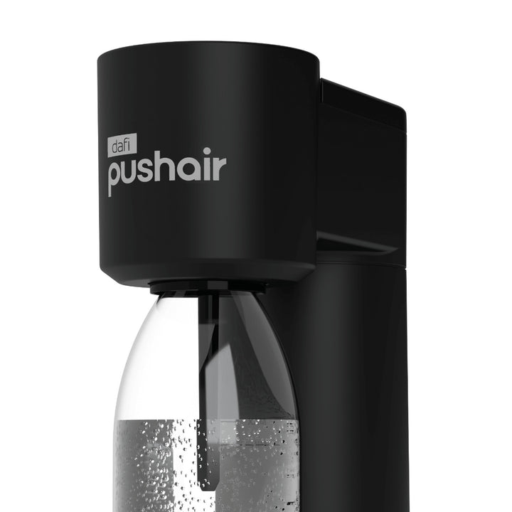 Dafi Push Air-kolsyresättare, svart, inklusive 2 st 0,7-litersflaskor och en CO2-patron