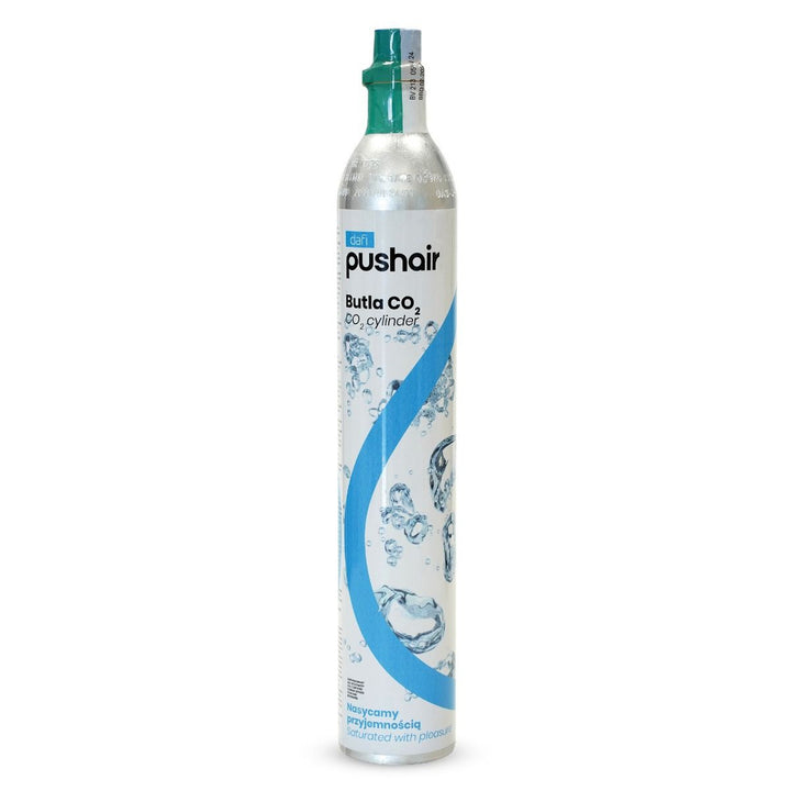 Dafi Push Air-kolsyresättare, svart, inklusive 2 st 0,7-litersflaskor och en CO2-patron