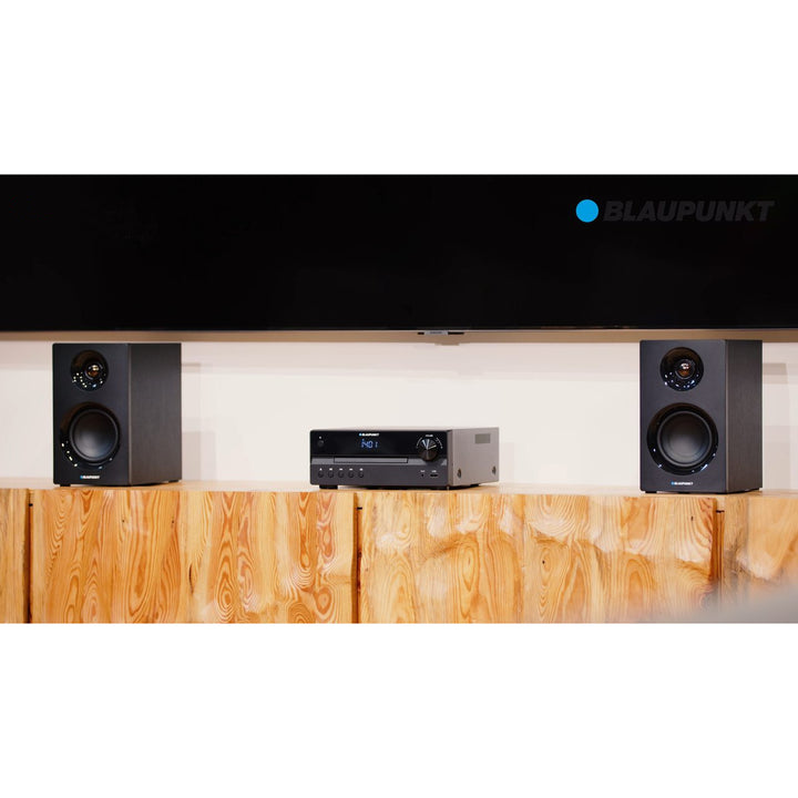 Blaupunkt mikrosystem, effekt 240 W, HDMI/CD/USB/FM/BT/PLL, parametrisk ljudekvaliserare, LED-display, klock- och väckarfunktion, svart, MS55SUB