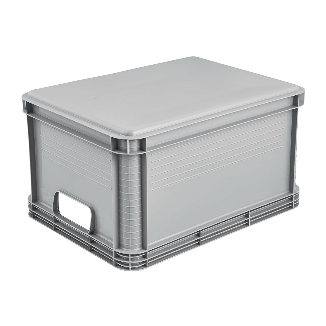 Robert Keeper transportbehållare, volym 20 liter, grå, livsmedelsgodkänd, lätt och hållbar, bärförmåga upp till 30 kg