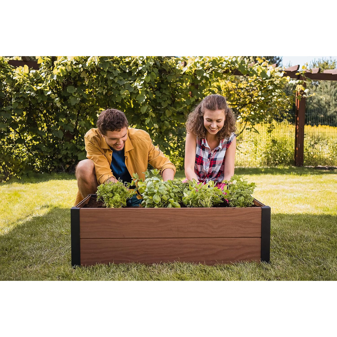 Keter Maple trädgårdsrand, plast, brun, mått 106x106x32 cm, väderbeständig, 249299
