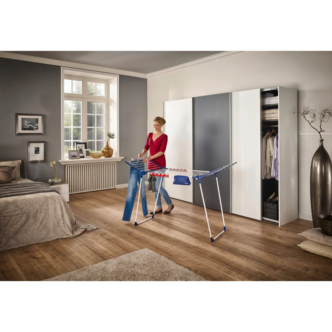 Torkställ Pegasus 180 Solid Plus Leifheit, linlängd 18 m, stabila parallella ben, väderbeständig, 2 klädhängare, 81510