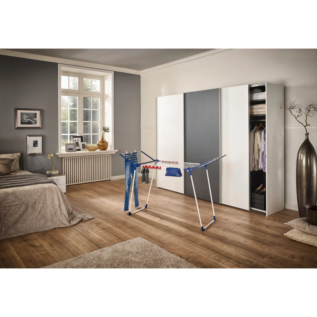 Torkställ Pegasus 180 Solid Plus Leifheit, linlängd 18 m, stabila parallella ben, väderbeständig, 2 klädhängare, 81510