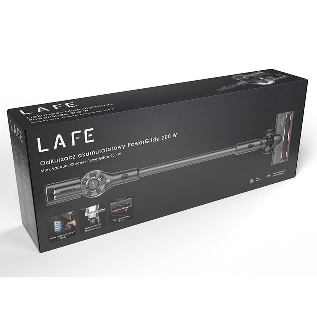Trådlös dammsugare LAFE, borstlös BLDC-motor, 2200 mAh batteri, PowerGlide 200 W