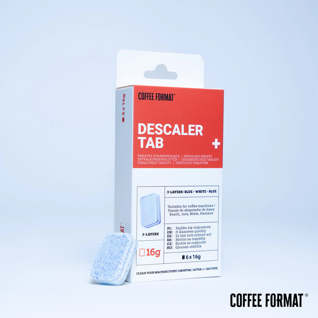 Tabletter för avkalkning av kaffemaskiner, Coffee Format Descaler Tab+ 6x16g