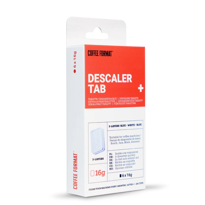 Tabletter för avkalkning av kaffemaskiner, Coffee Format Descaler Tab+ 6x16g
