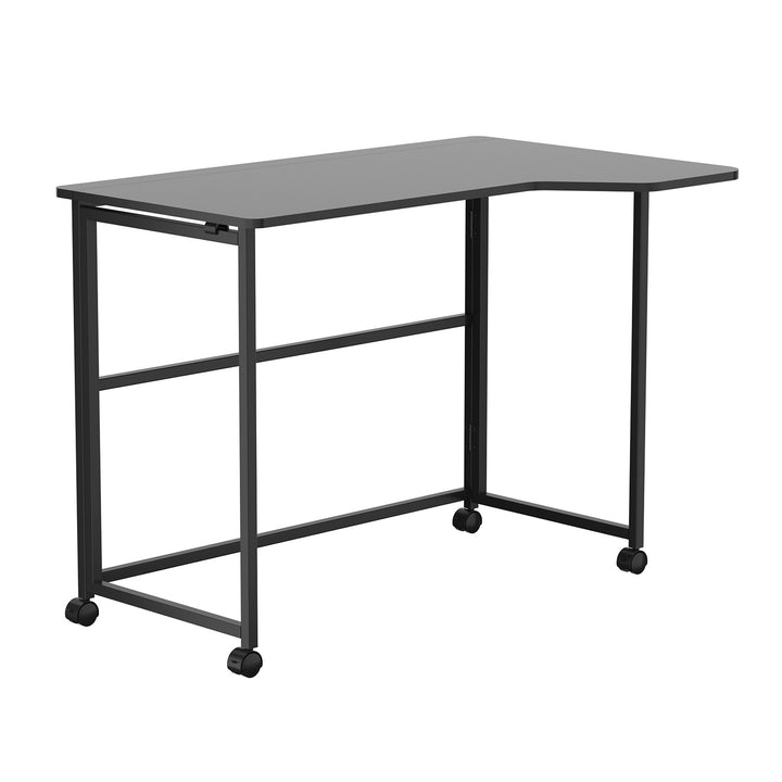Maclean hopfällbart skrivbord, svart, flyttbart, 100x65 cm, max. 50 kg, vinklat, L-form, MC-1250 L/B