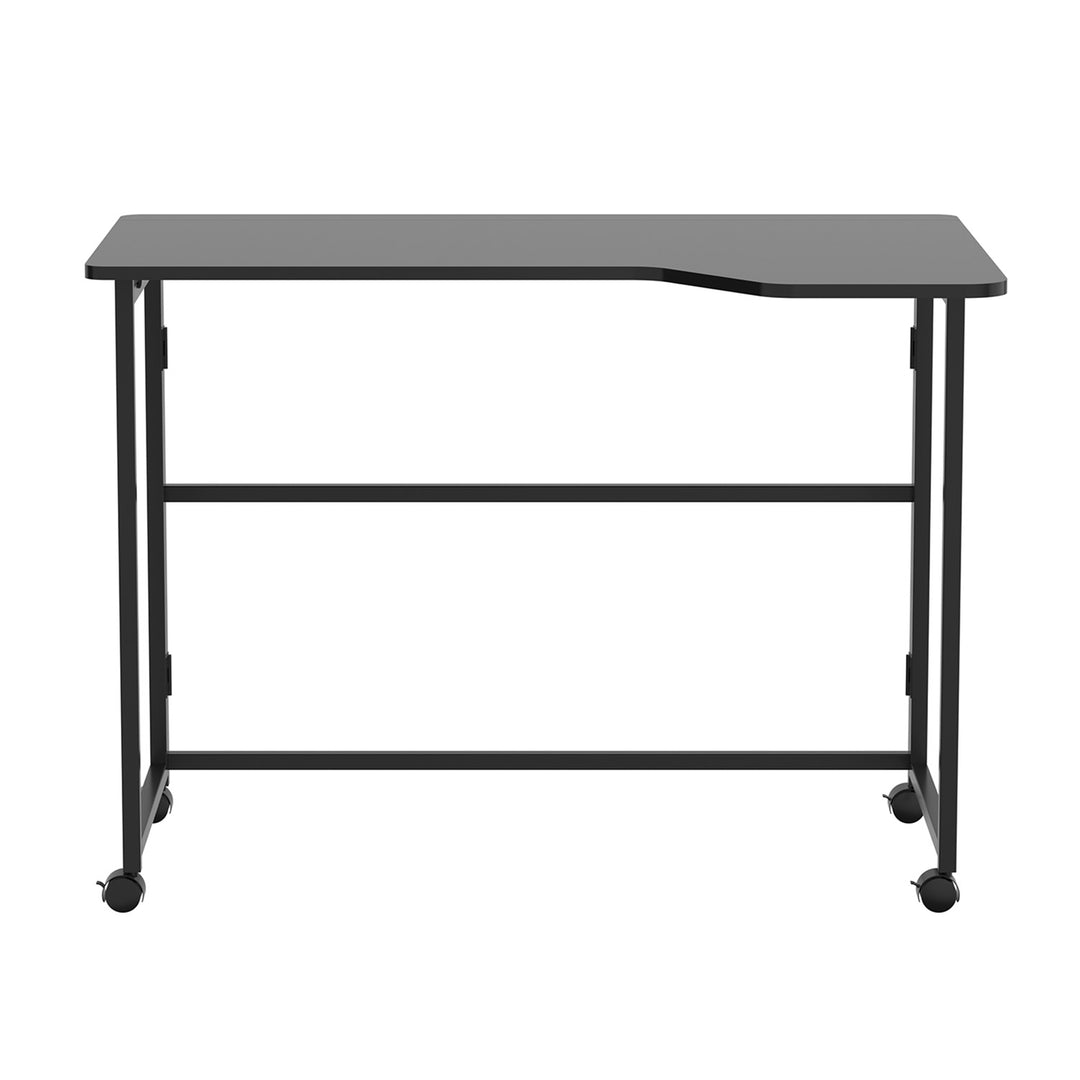 Maclean hopfällbart skrivbord, svart, flyttbart, 100x65 cm, max. 50 kg, vinklat, L-form, MC-1250 L/B
