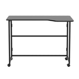 Maclean hopfällbart skrivbord, svart, flyttbart, 100x65 cm, max. 50 kg, vinklat, L-form, MC-1250 L/B