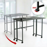 Maclean hopfällbart skrivbord, svart, flyttbart, 100x65 cm, max. 50 kg, vinklat, L-form, MC-1250 L/B
