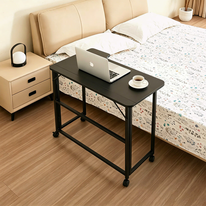Maclean hopfällbart skrivbord, svart, flyttbart, 100x65 cm, max. 50 kg, vinklat, L-form, MC-1250 L/B
