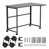 Maclean hopfällbart skrivbord, svart, flyttbart, 100x65 cm, max. 50 kg, vinklat, L-form, MC-1250 L/B