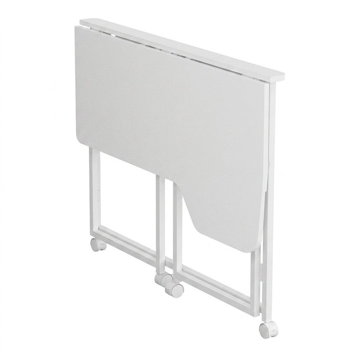 Maclean hopfällbart skrivbord, vitt, flyttbart, 100x65 cm, max. 50 kg, vinklat, L-format, MC-1250 L/W