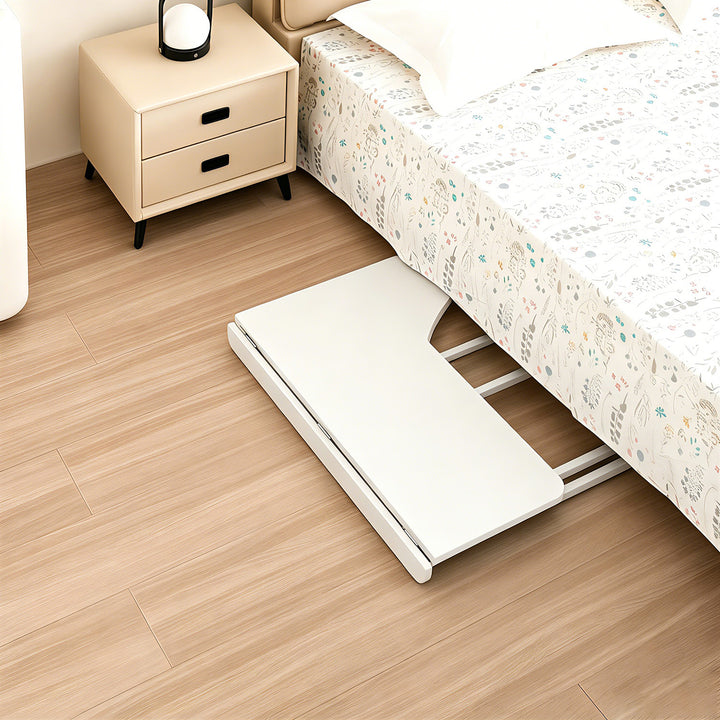 Maclean hopfällbart skrivbord, vitt, flyttbart, 100x65 cm, max. 50 kg, vinklat, L-format, MC-1250 L/W
