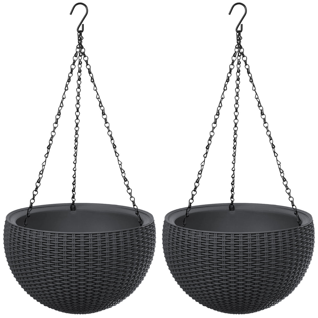 Hängande blomkruka Keter Sphere Planter, färg antracit, 2 st