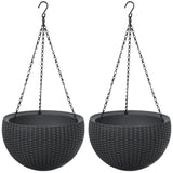 Hängande blomkruka Keter Sphere Planter, färg antracit, 2 st