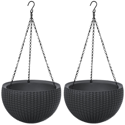 Hängande blomkruka Keter Sphere Planter, färg antracit, 2 st