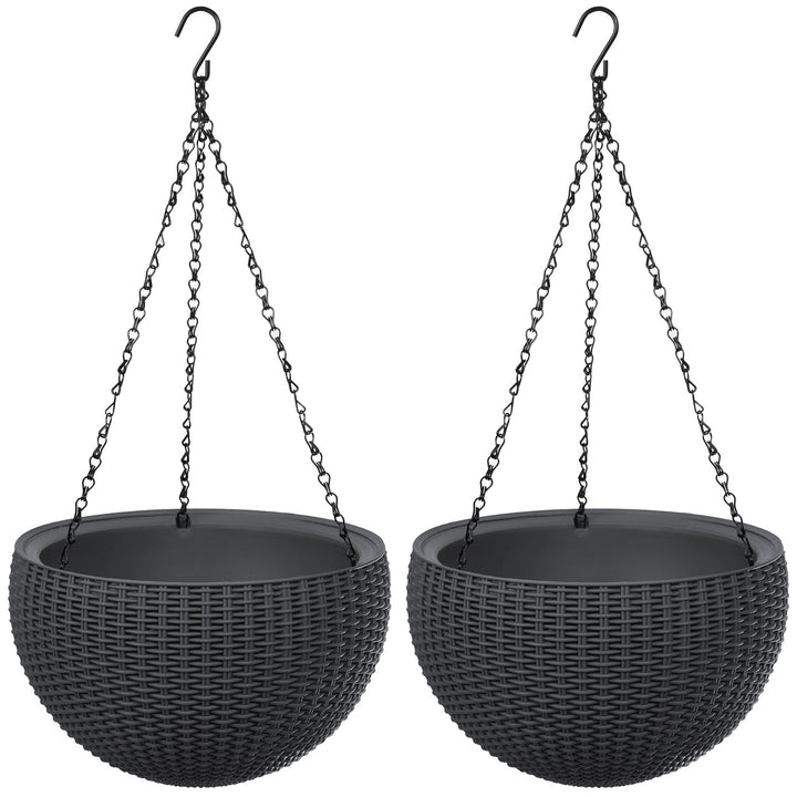 Hängande blomkruka Keter Sphere Planter, färg antracit, 2 st