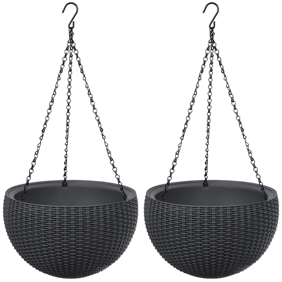 Hängande blomkruka Keter Sphere Planter, färg antracit, 2 st