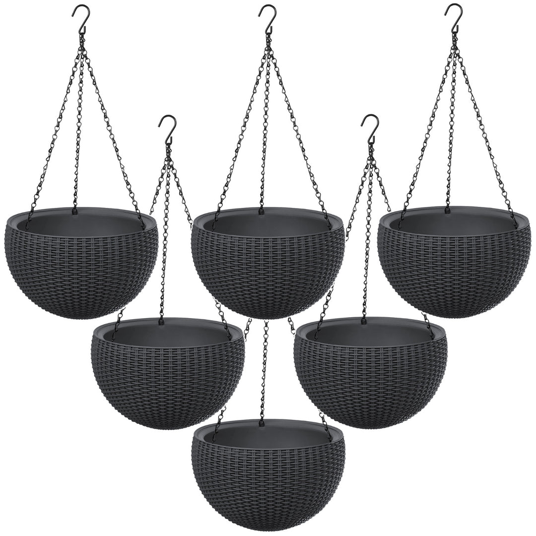 Hängande blomkruka Keter Sphere Planter, färg antracit, 6 st