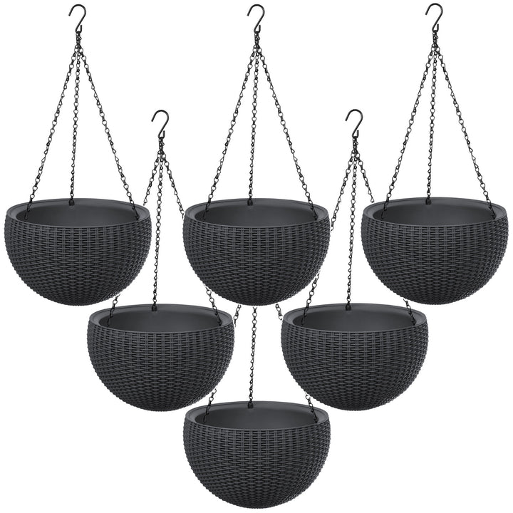 Hängande blomkruka Keter Sphere Planter, färg antracit, 6 st