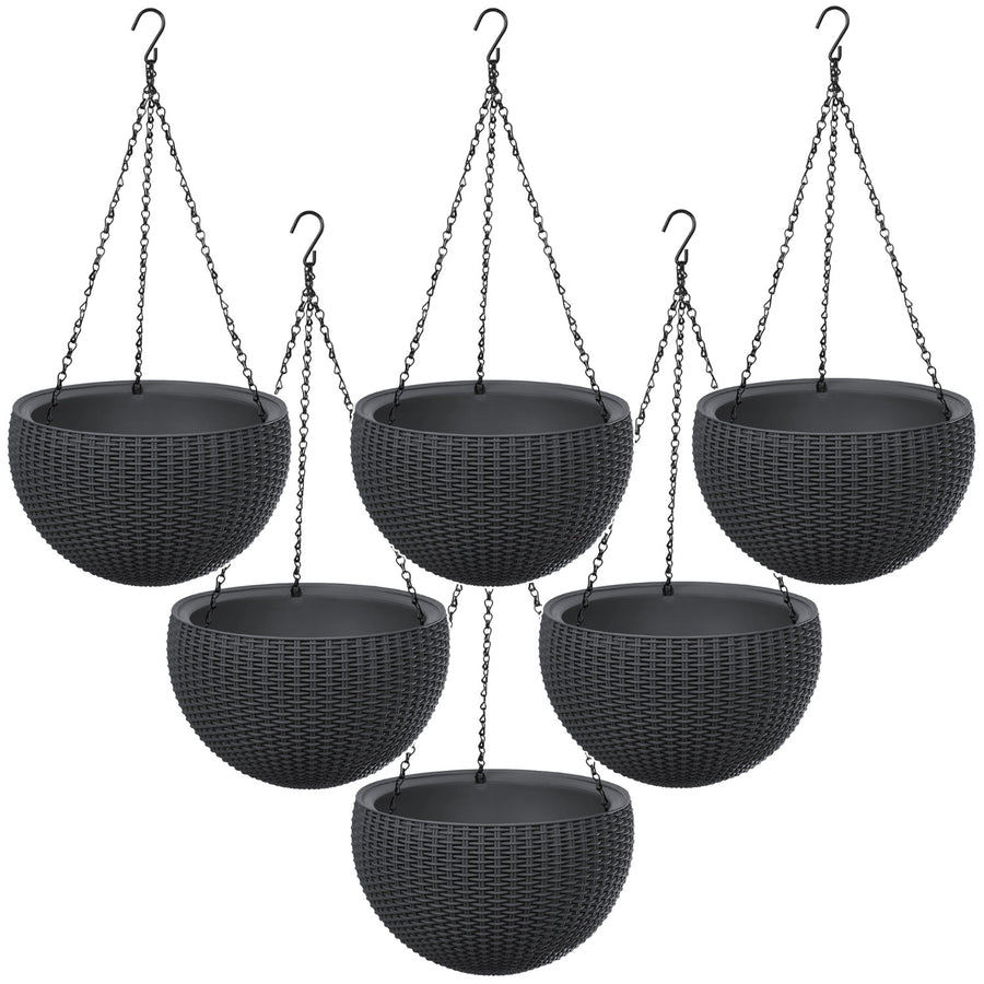 Hängande blomkruka Keter Sphere Planter, färg antracit, 6 st