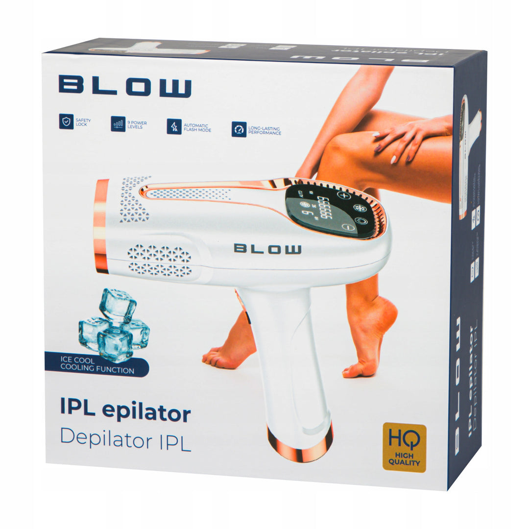 IPL Blow-ljusdepilator, Ice Cool-funktion, 9 effektnivåer, inbyggt UV-filter, automatisk blinkläge, långvarig effektivitet, 44-480#