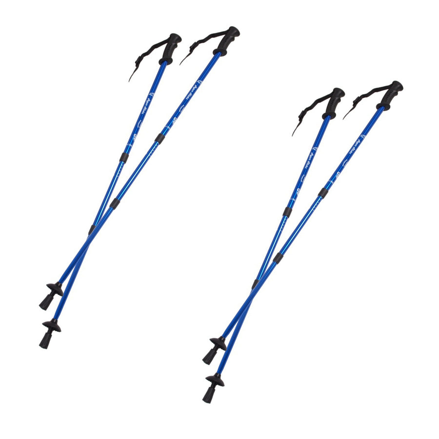 Teleskopiska nordic walking-stavar i aluminium, 65–135 cm, blå, 2 par