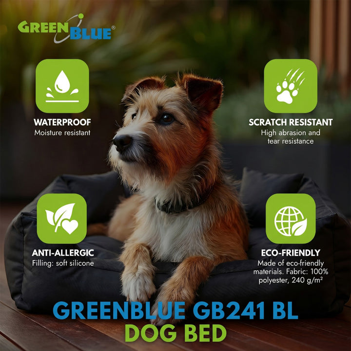 GreenBlue-säng, svart, rektangulär, yttermått 75 x 65 cm, innermått 60 x 50 cm GB241 BL