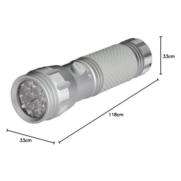 UV-LED-ficklampa 15638 i aluminium, UV-våglängd 395–400 nm, Multi LED-teknik + Varta-batterier ingår