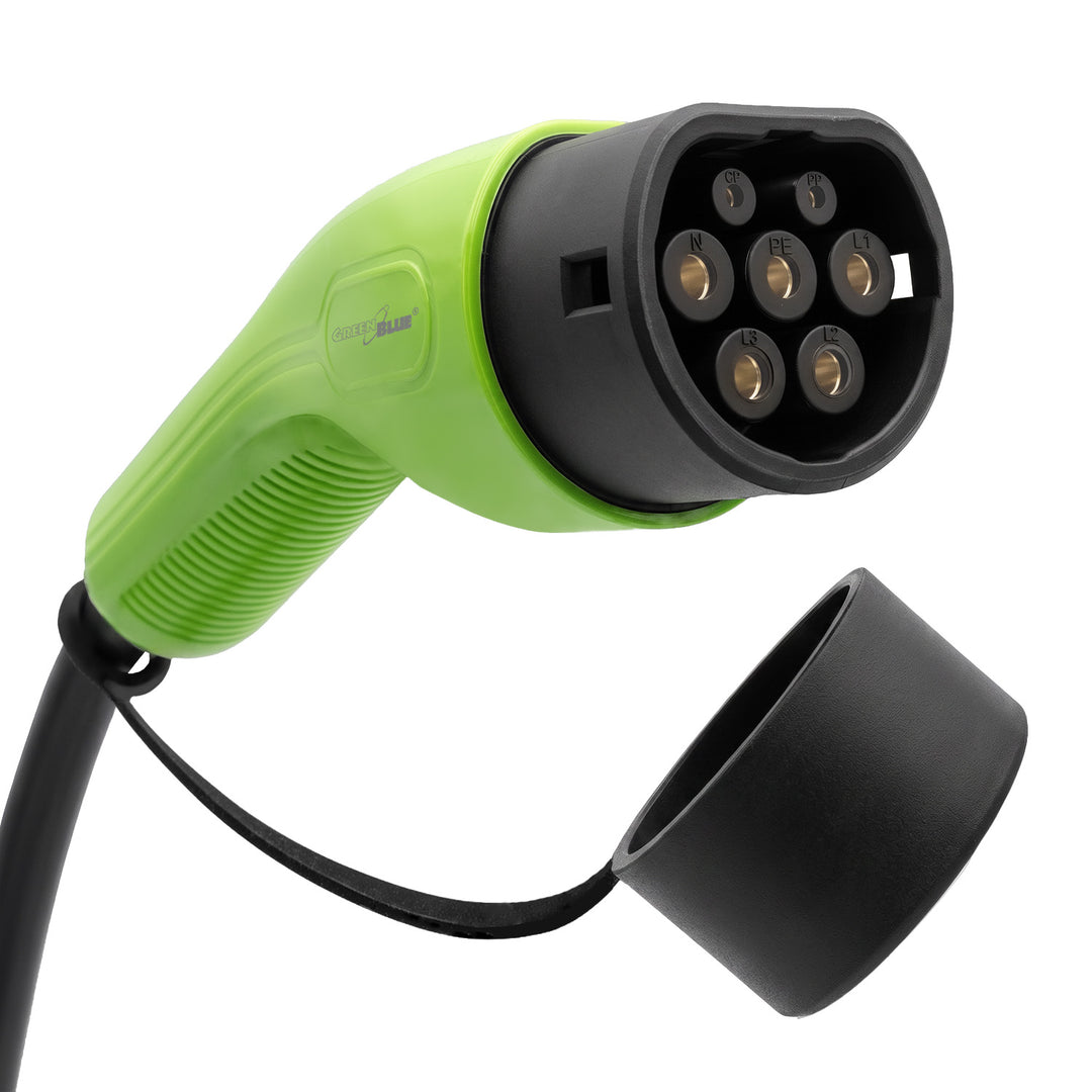 GreenBlue-laddare för EV/PHEV, bärbar, typ 2, kabellängd 6,8 m, IP65, 11 kW, 220–380 V växelström 50/60 Hz, 16 A, 3-fas, GB1100
