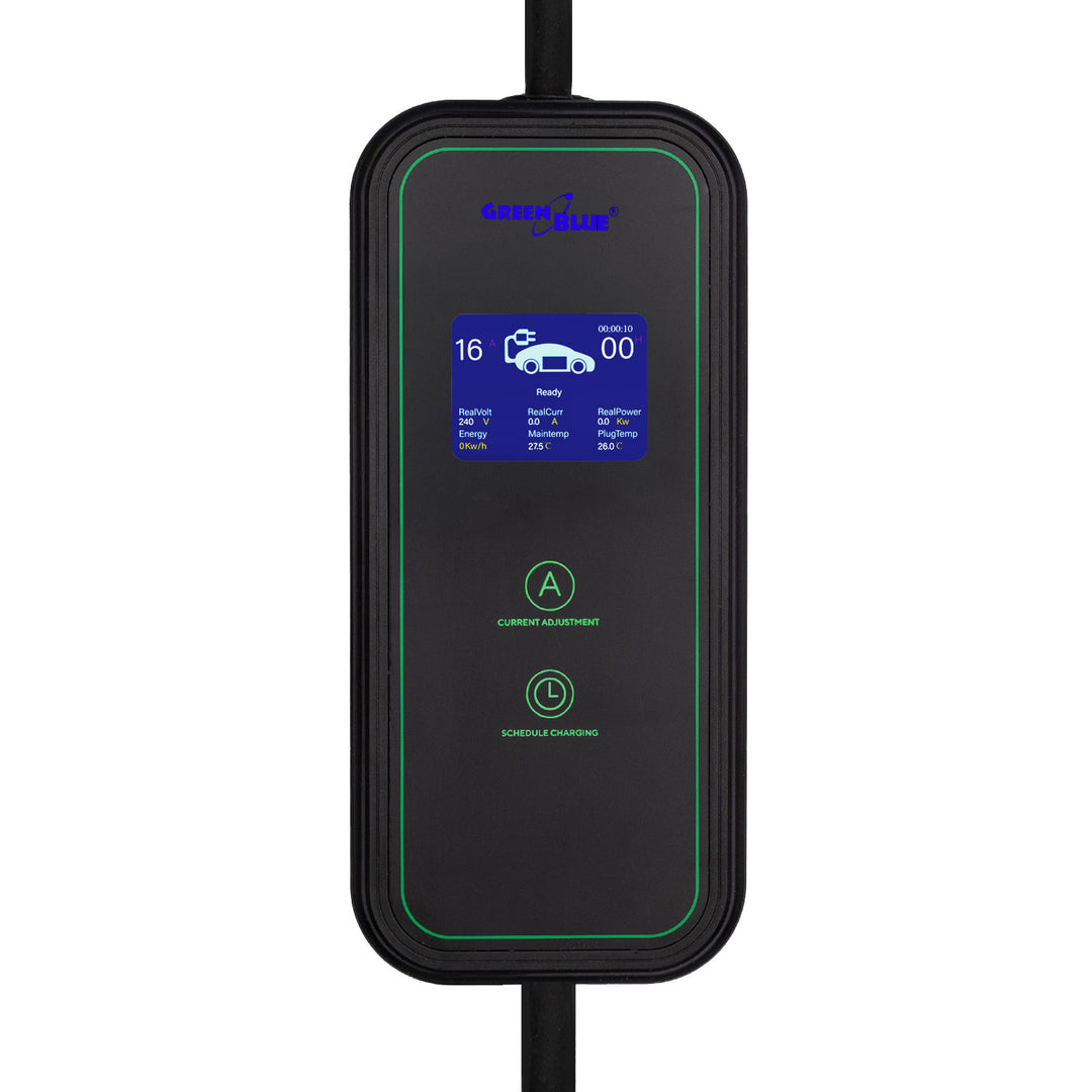 GreenBlue-laddare för EV/PHEV, bärbar, typ 2, kabellängd 6,8 m, IP65, 11 kW, 220–380 V växelström 50/60 Hz, 16 A, 3-fas, GB1100