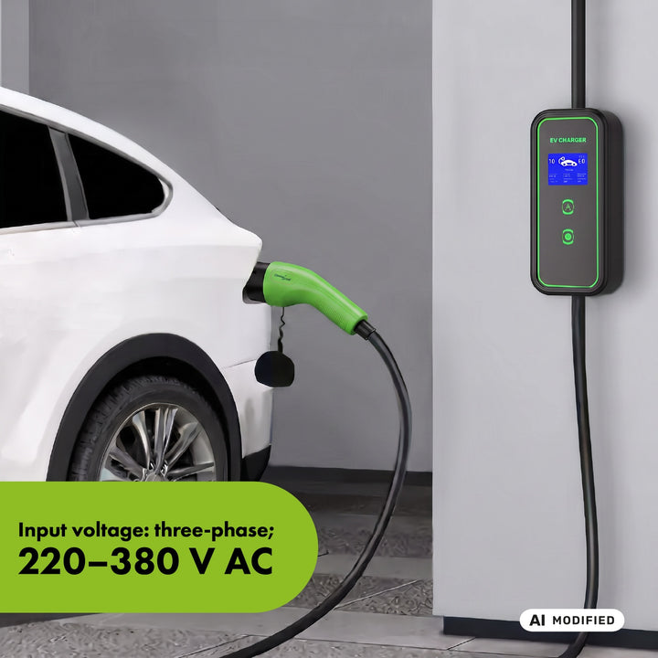 GreenBlue-laddare för EV/PHEV, bärbar, typ 2, kabellängd 6,8 m, IP65, 11 kW, 220–380 V växelström 50/60 Hz, 16 A, 3-fas, GB1100