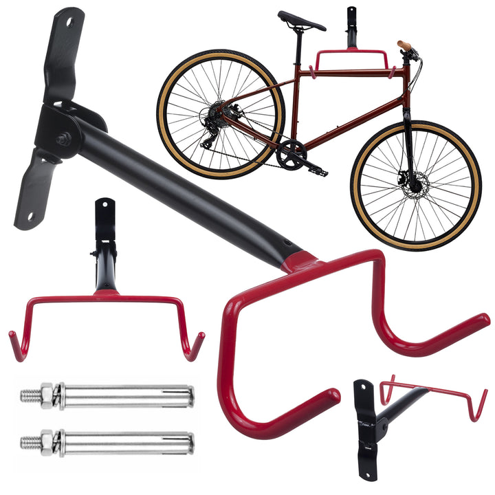 Maclean cykelhållare/vägghängare, horisontell, stål, max. belastning 30 kg, MC-430, 3 st.