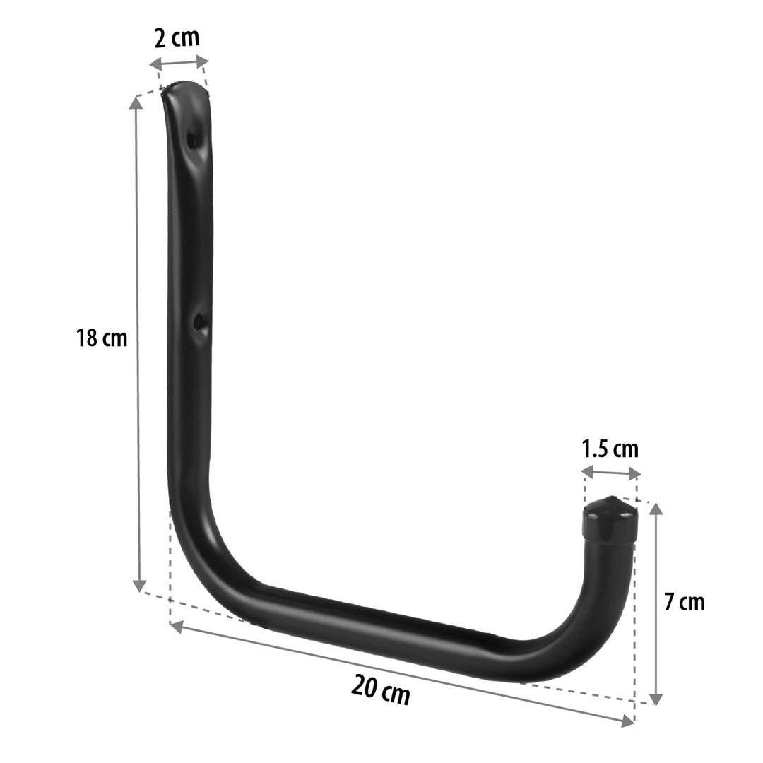 Set med 4 Maclean-väggfästen för däck, hjul, stege, cykel, i stål, max. belastning 22 kg/fäste, MC-487