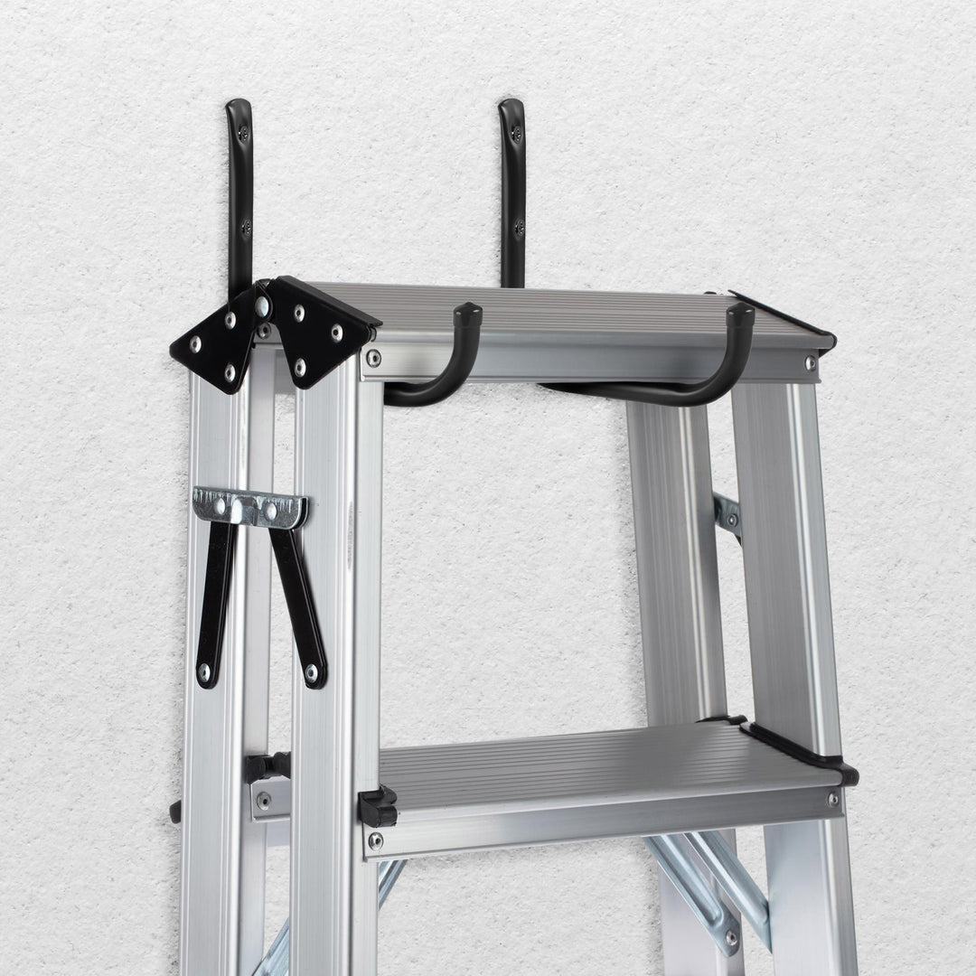 Set med 4 Maclean-väggfästen för däck, hjul, stege, cykel, i stål, max. belastning 22 kg/fäste, MC-487