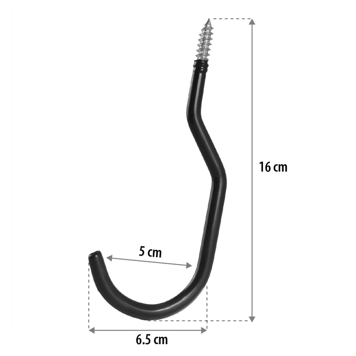 Set med 4 takkrokar från Maclean, för stege, cykel, trädgårdsslang, i stål, max. belastning 10 kg/krok, MC-485