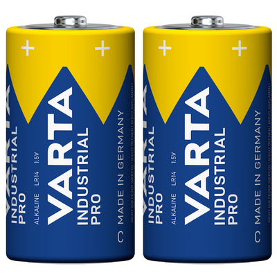 2 st R-14 LR14 C 1,5 V alkaliska batterier från Varta Industrial Pro