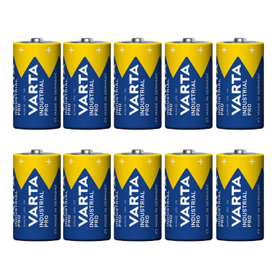 10 st R-14 LR14 C 1,5 V alkaliska batterier, Varta Industrial Pro