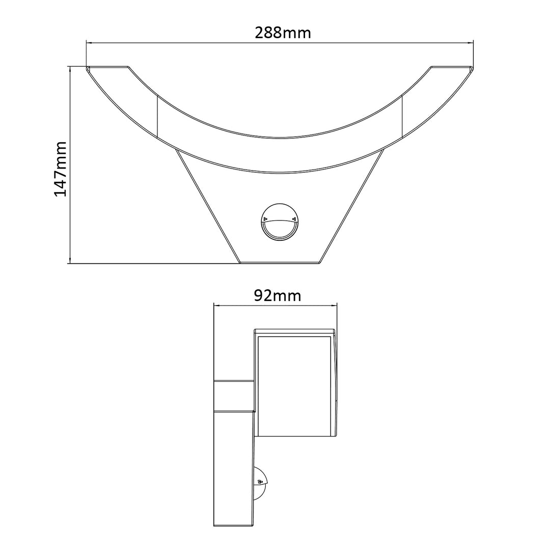 Maclean LED-lampa med rörelsesensor, infraröd rörelsesensor, grå, 10 W, IP54, 800 lm, MCE290 GR, 4 st